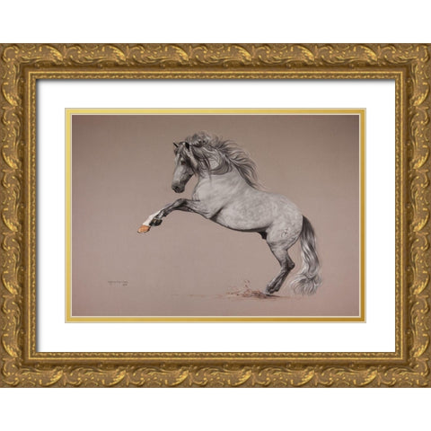 Siux Gold Ornate Wood Framed Art Print with Double Matting by Harrison, Lesley