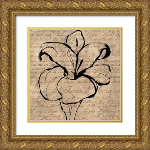 Tulip Thoughts Gold Ornate Wood Framed Art Print with Double Matting by Wolk, Lisa