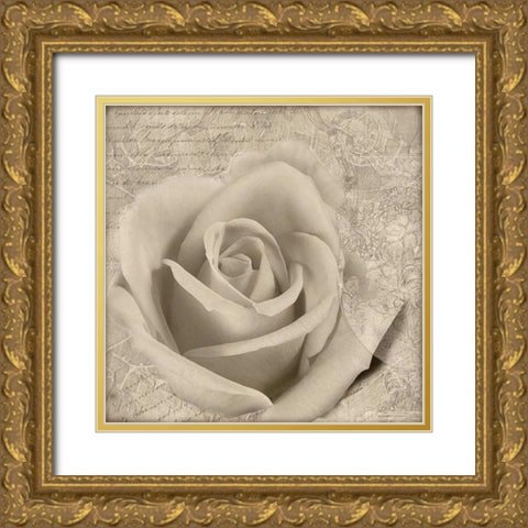 Vintage Rose II Gold Ornate Wood Framed Art Print with Double Matting by Wolk, Lisa