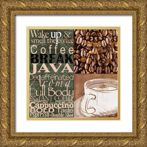 Coffee Break Gold Ornate Wood Framed Art Print with Double Matting by Wolk, Lisa