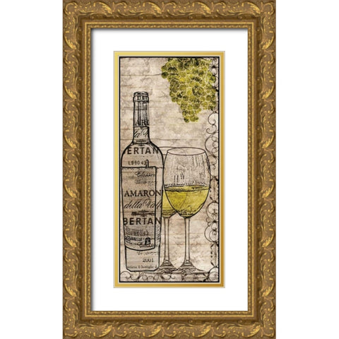 White Wine Gold Ornate Wood Framed Art Print with Double Matting by Wolk, Lisa