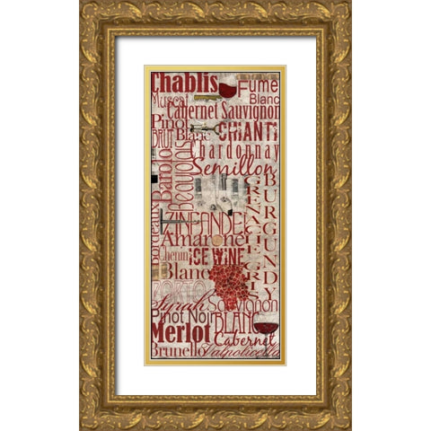 Red Wine Gold Ornate Wood Framed Art Print with Double Matting by Wolk, Lisa