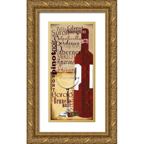 Red Wine Gold Ornate Wood Framed Art Print with Double Matting by Wolk, Lisa
