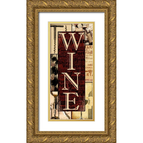 Wine Essentials Gold Ornate Wood Framed Art Print with Double Matting by Wolk, Lisa