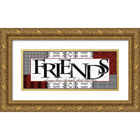 Patterns Friends Gold Ornate Wood Framed Art Print with Double Matting by Wolk, Lisa