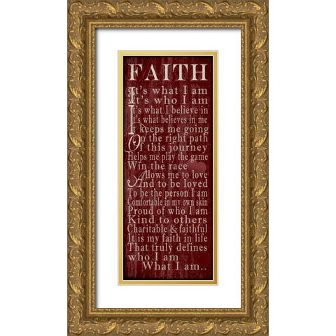 Faith Sentiments Gold Ornate Wood Framed Art Print with Double Matting by Wolk, Lisa
