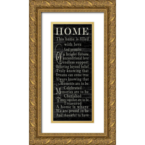Home Sentiments Gold Ornate Wood Framed Art Print with Double Matting by Wolk, Lisa