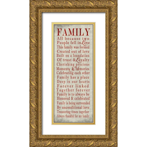 Family Sentiments Gold Ornate Wood Framed Art Print with Double Matting by Wolk, Lisa