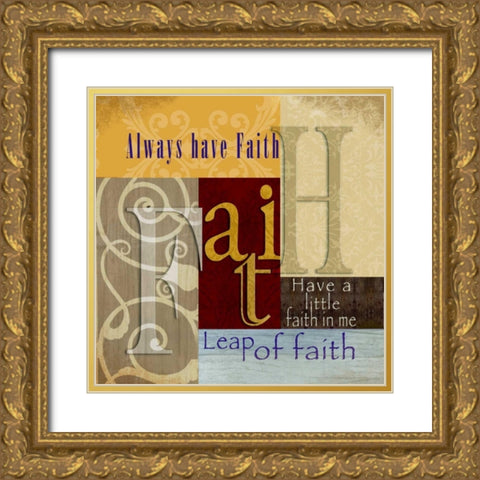 Funky Faith Gold Ornate Wood Framed Art Print with Double Matting by Wolk, Lisa