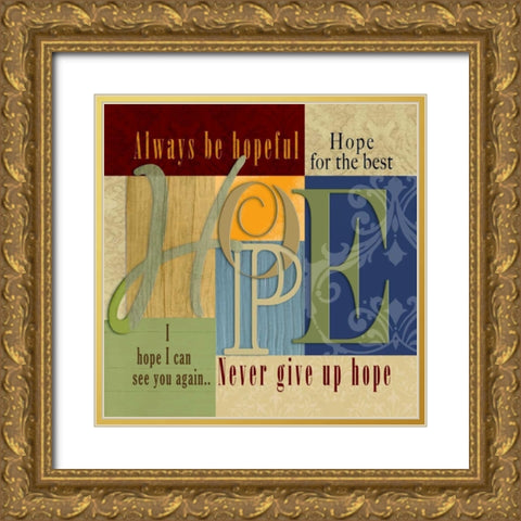 Funky Hope Gold Ornate Wood Framed Art Print with Double Matting by Wolk, Lisa