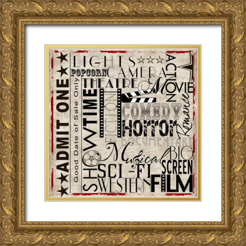 Lights Camera Action Gold Ornate Wood Framed Art Print with Double Matting by Wolk, Lisa