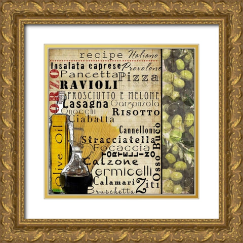 Italian I Gold Ornate Wood Framed Art Print with Double Matting by Wolk, Lisa