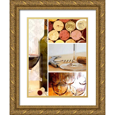 Wine Inspired Gold Ornate Wood Framed Art Print with Double Matting by Wolk, Lisa