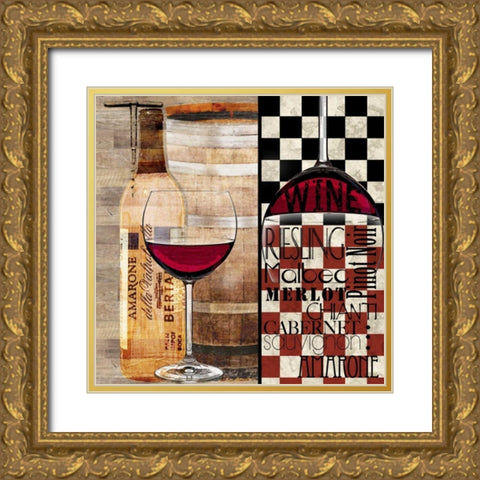 Deco Wine Gold Ornate Wood Framed Art Print with Double Matting by Wolk, Lisa