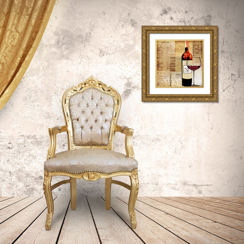 Wine List Gold Ornate Wood Framed Art Print with Double Matting by Wolk, Lisa
