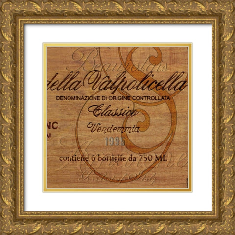 Wine Box 1995 Gold Ornate Wood Framed Art Print with Double Matting by Wolk, Lisa
