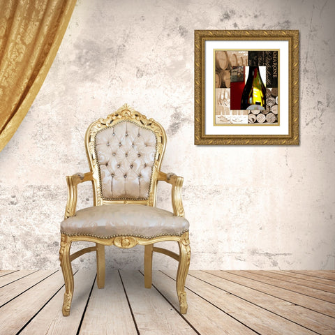 Wine Lover Gold Ornate Wood Framed Art Print with Double Matting by Wolk, Lisa