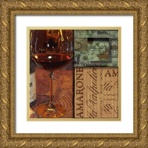 Amarone Wine Night II Gold Ornate Wood Framed Art Print with Double Matting by Wolk, Lisa