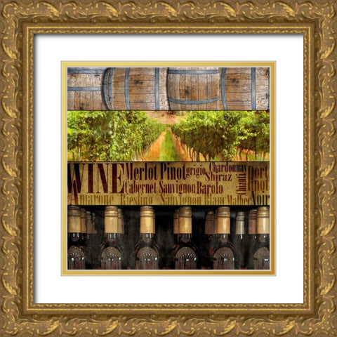 Create Wine Gold Ornate Wood Framed Art Print with Double Matting by Wolk, Lisa