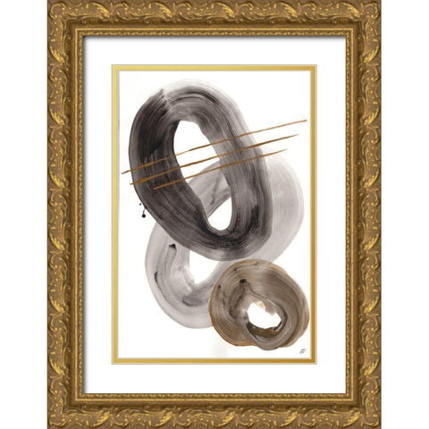 Gold and Gray II Gold Ornate Wood Framed Art Print with Double Matting by Lee, Judson