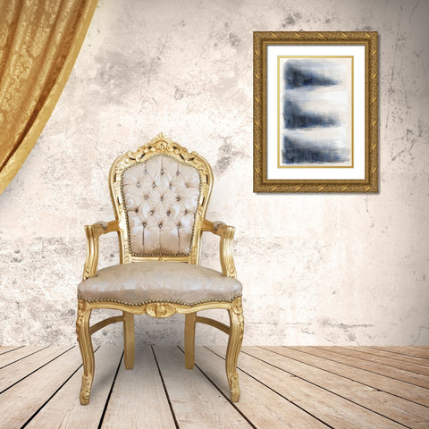 Brushed Triangles I Gold Ornate Wood Framed Art Print with Double Matting by Lee, Judson