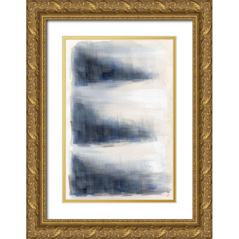 Brushed Triangles I Gold Ornate Wood Framed Art Print with Double Matting by Lee, Judson