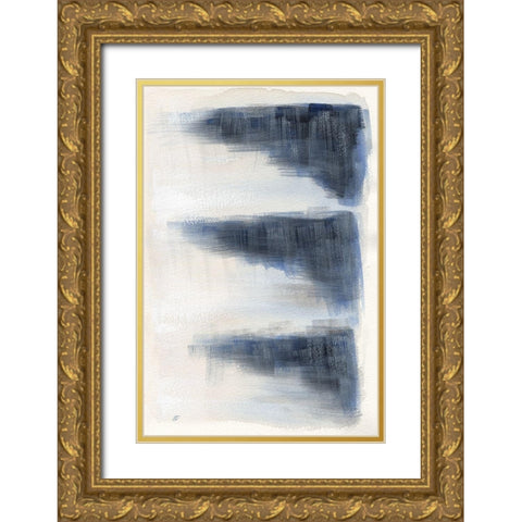 Brushed Triangles II Gold Ornate Wood Framed Art Print with Double Matting by Lee, Judson