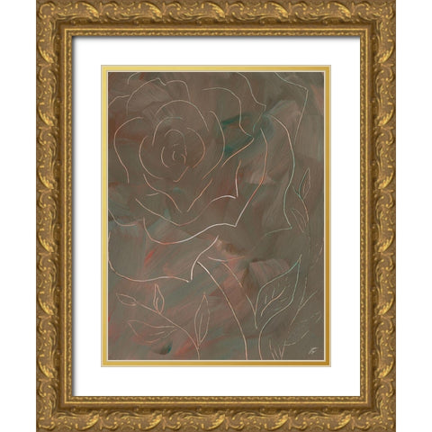 Autumn Line Rose II Gold Ornate Wood Framed Art Print with Double Matting by Lee, Judson