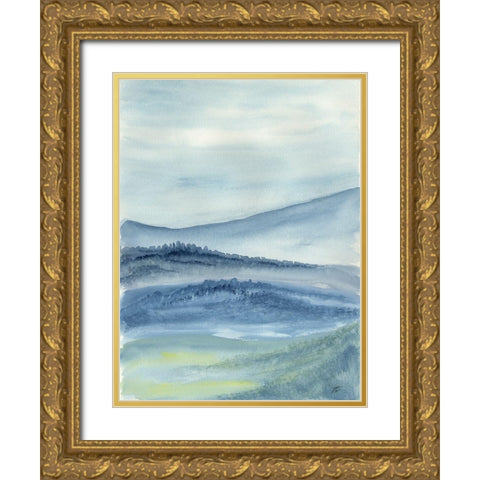 Watery Hills Gold Ornate Wood Framed Art Print with Double Matting by Lee, Judson