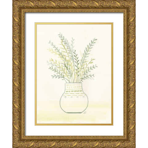 Fern Arrangement Gold Ornate Wood Framed Art Print with Double Matting by Lee, Judson