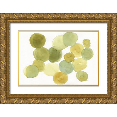 Watercolor Circle Gold Ornate Wood Framed Art Print with Double Matting by Lee, Judson
