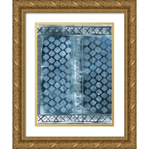 Honey Comb and Xs Gold Ornate Wood Framed Art Print with Double Matting by Lee, Judson