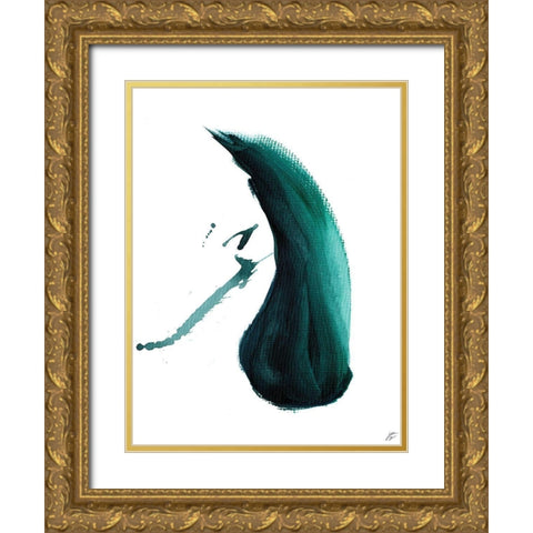 Single Blue Stroke IV Gold Ornate Wood Framed Art Print with Double Matting by Lee, Judson