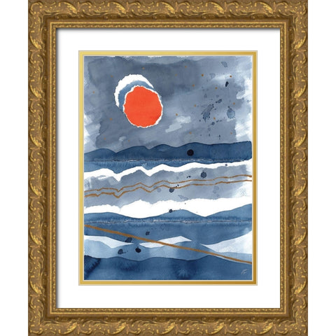 Triple Moon Gold Ornate Wood Framed Art Print with Double Matting by Lee, Judson