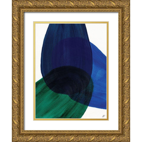 Blue Green II Gold Ornate Wood Framed Art Print with Double Matting by Lee, Judson