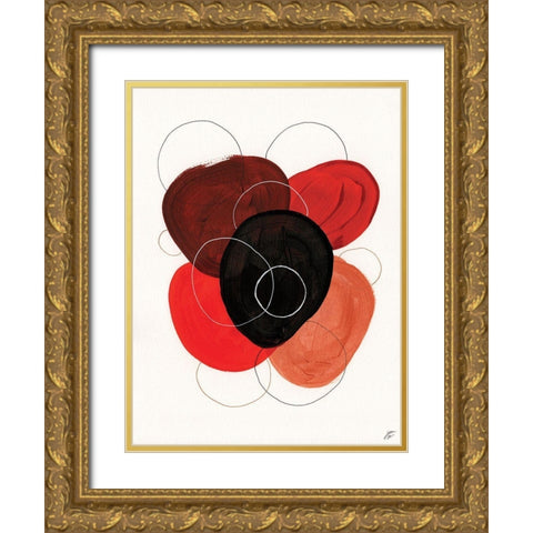 Earth Red Rounds II Gold Ornate Wood Framed Art Print with Double Matting by Lee, Judson