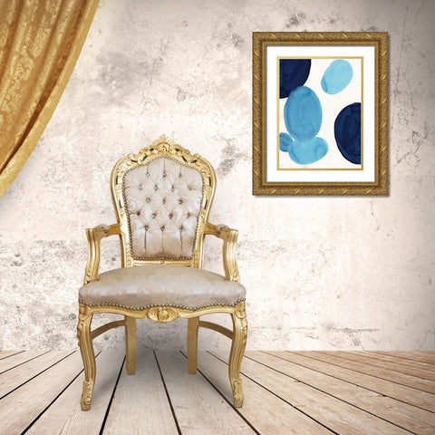 Shades of Blue II Gold Ornate Wood Framed Art Print with Double Matting by Lee, Judson