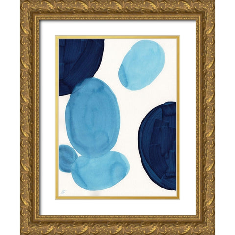 Shades of Blue II Gold Ornate Wood Framed Art Print with Double Matting by Lee, Judson