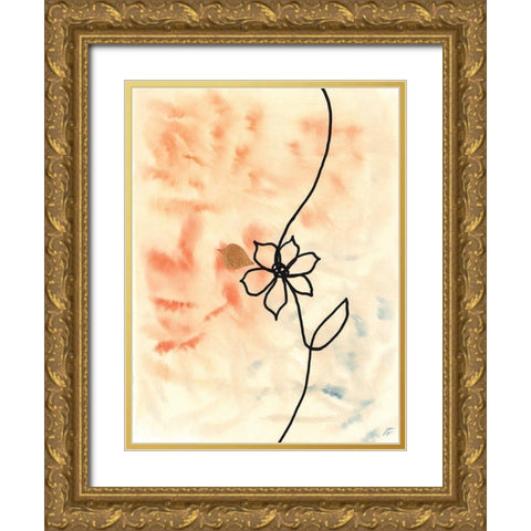 Textured Flower I Gold Ornate Wood Framed Art Print with Double Matting by Lee, Judson