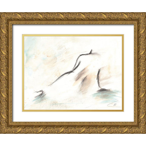 Relaxed Female II Gold Ornate Wood Framed Art Print with Double Matting by Lee, Judson