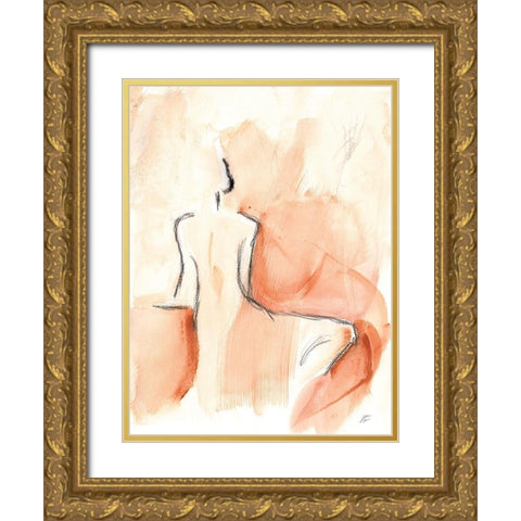 Relaxed Lady I Gold Ornate Wood Framed Art Print with Double Matting by Lee, Judson