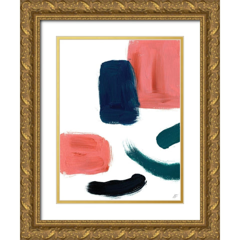 Blocks and Brush Strokes Gold Ornate Wood Framed Art Print with Double Matting by Lee, Judson
