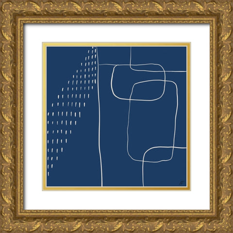 Dash and Boxes II Gold Ornate Wood Framed Art Print with Double Matting by Lee, Judson