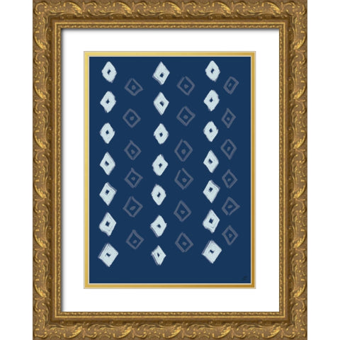 Textile Diamonds III Gold Ornate Wood Framed Art Print with Double Matting by Lee, Judson