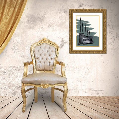 Green and Gray Gold Ornate Wood Framed Art Print with Double Matting by Lee, Judson