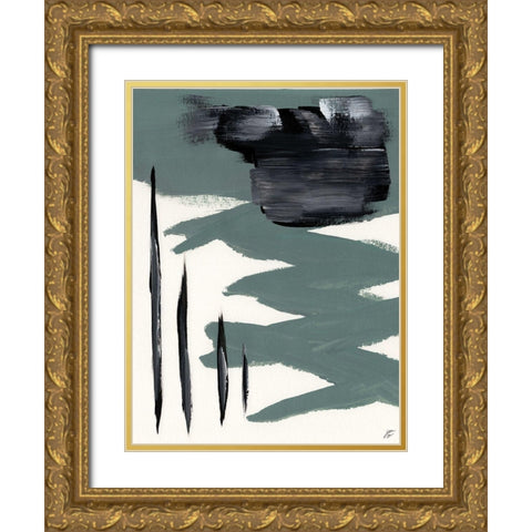 Green and Gray II Gold Ornate Wood Framed Art Print with Double Matting by Lee, Judson