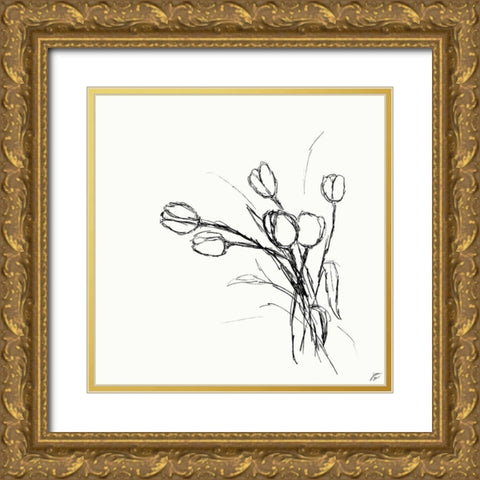 Tulips Gold Ornate Wood Framed Art Print with Double Matting by Lee, Judson