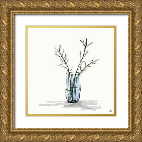 Floral Sketch I Gold Ornate Wood Framed Art Print with Double Matting by Lee, Judson