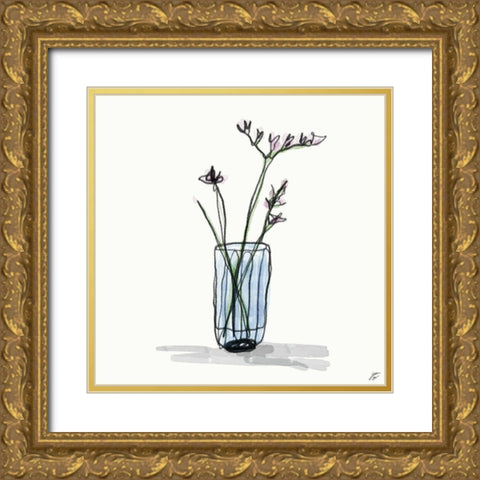 Floral Sketch II Gold Ornate Wood Framed Art Print with Double Matting by Lee, Judson