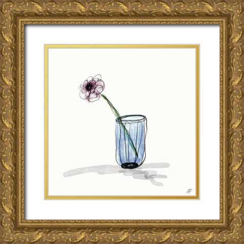 Floral Sketch III Gold Ornate Wood Framed Art Print with Double Matting by Lee, Judson